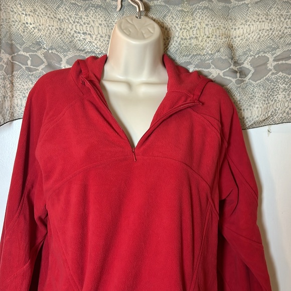 Red adidas fleece hoodie - Picture 2 of 9